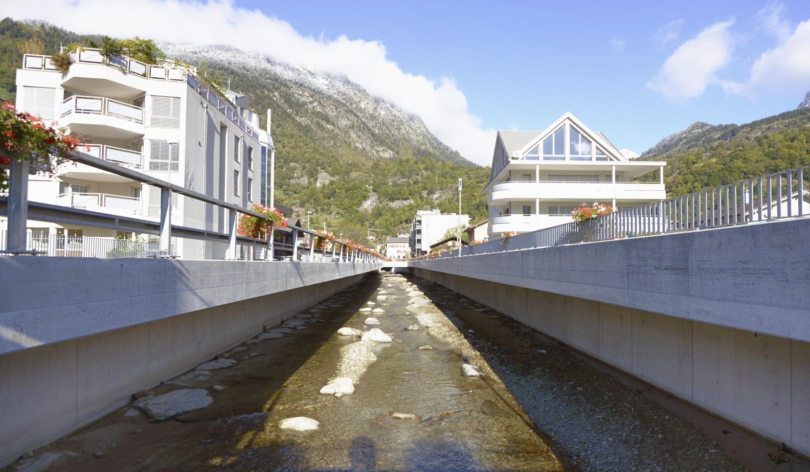 Hochwasserschutz Kelchbach Naters Gerinneausbau